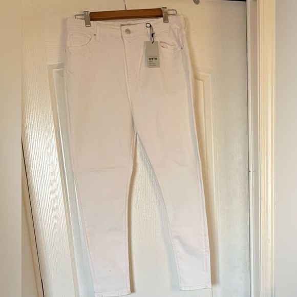 NWT TOPSHOP “JAMIE” High Waist Ankle Grazer jeans, plus size 34 x 30, wh… - Picture 1 of 13